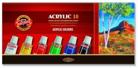 Farby akrylowe KOH-I-NOOR 10 kolorów x 16ml Farby akrylowe KOH-I-NOOR 10 kolorów x 16ml