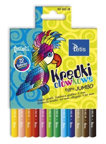 Kredki TETISKI okrągłe Jumbo 12 kolorów Kredki TETISKI okrągłe Jumbo 12 kolorów