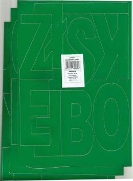 Litery samoprzylepne ART-DRUK 100mm zielone Helvetica 10 arkuszy