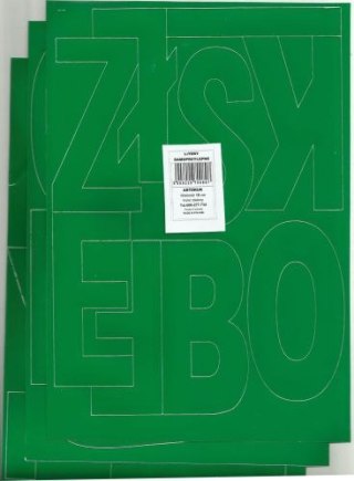 Litery samoprzylepne ART-DRUK 100mm zielone Helvetica 10 arkuszy