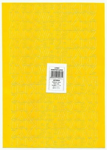 Litery samoprzylepne ART-DRUK 15mm żółte Helvetica 10 arkuszy