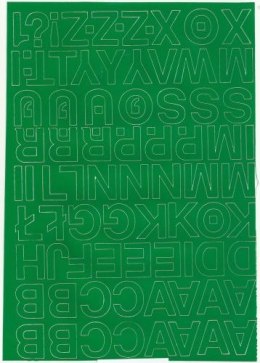 Litery samoprzylepne ART-DRUK 25mm zielone Helvetica 10 arkuszy