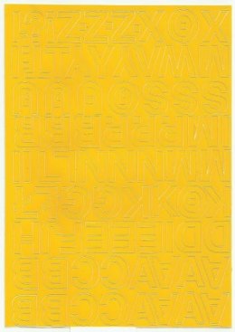 Litery samoprzylepne ART-DRUK 25mm żółte Helvetica 10 arkuszy