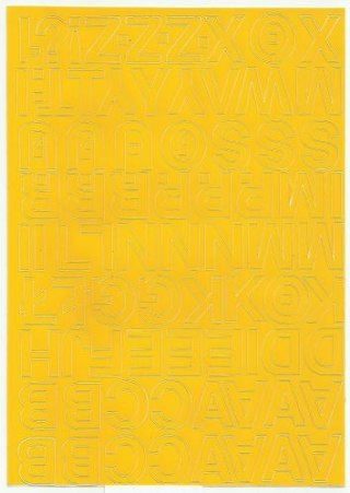 Litery samoprzylepne ART-DRUK 25mm żółte Helvetica 10 arkuszy