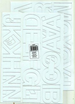 Litery samoprzylepne ART-DRUK 50mm białe Helvetica 10 arkuszy