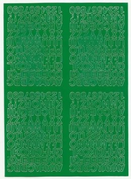Litery samoprzylepne ART-DRUK 7mm zielone Helvetica 10 arkuszy