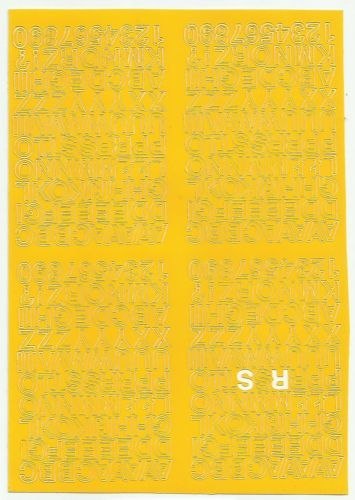 Litery samoprzylepne ART-DRUK 7mm żółte Helvetica 10 arkuszy