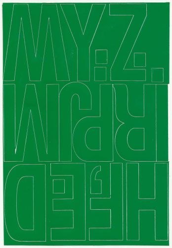 Litery samoprzylepne ART-DRUK 80mm zielone Helvetica 10 arkuszy