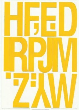 Litery samoprzylepne ART-DRUK 80mm żółte Helvetica 10 arkuszy