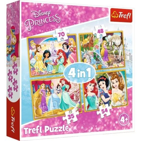 Puzzle "4w1" TREFL Disney Księżniczki - Radosny dzień księżniczek