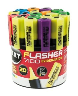 Zakreślacz FLASHER x20 Tuba mix kolorów