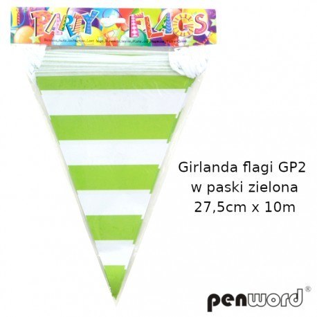 GIRLANDA FLAGI GP2 W PASKI ZIELONA 27, 5cmx10m GIRLANDA FLAGI GP2 W PASKI ZIELONA 27, 5cmx10m