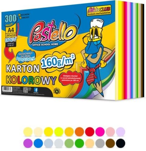 Karton A4 300k. PASTELLO 160g MIX 20kol. Karton A4 300k. PASTELLO 160g MIX 20kol.