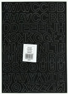 Litery samoprzylepne ART-DRUK 25mm czarne Helvetica 10 arkuszy