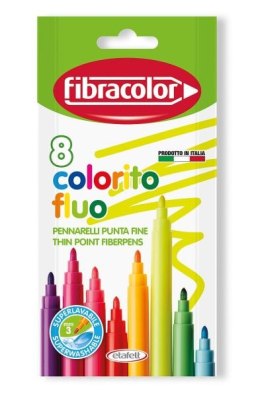 Pisaki FIBRACOLOR Colorito FLUO x 8 kol. Fluorescencyjne 3 mm