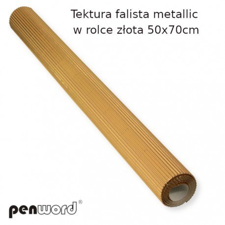 Tektura falista PENWORD w rolce 50x70cm metallic - złota Tektura falista PENWORD w rolce 50x70cm metallic - złota