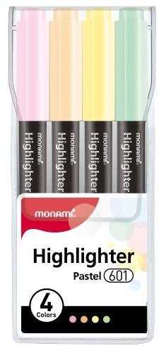 Cienki zakreślacz Highlighter 601 - zestaw 4 kolorów pastelowych