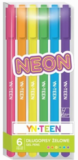 Długopisy żelowe INTERDRUK Neon 6 kolorów