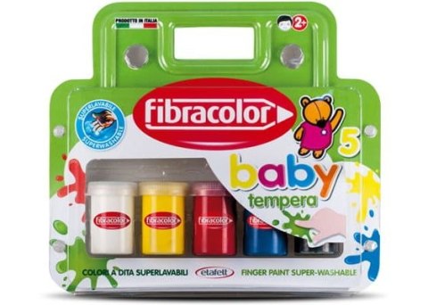 Farbki tempery do malowania palcami FIBRACOLOR Baby 5 kol. 2+ Farbki tempery do malowania palcami FIBRACOLOR Baby 5 kol. 2+