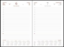 Kalendarz książkowy WN A4 dzienny Cross z gumką z ażurową datówką czerwony 2022
