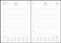 Kalendarz książkowy WN B5 dzienny Cross z gumką z ażurową datówką 2022 - srebrny