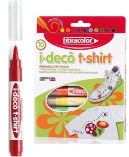 Mazaki dekoracyjne do tkanin FIBRACOLOR I-Deco T-Shirt x10 Duże