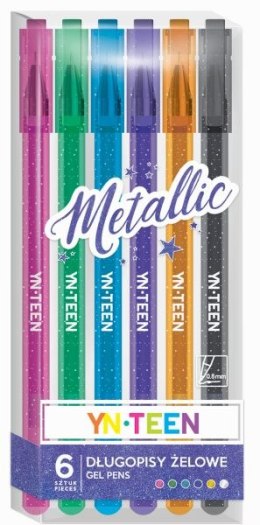 Długopisy żelowe INTERDRUK Metallic 6 kolorów