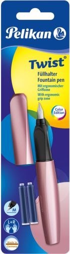 Pióro wieczne PELIKAN Twist P457 M girly rose + 2 naboje Pióro wieczne PELIKAN Twist P457 M girly rose + 2 naboje