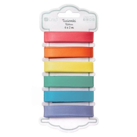 Tasiemki satynowe DPCRAFT Brights 6 x 2m Tasiemki satynowe DPCRAFT Brights 6 x 2m