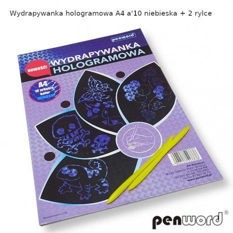 WYDRAPYWANKA HOLOGRAMOWA A4 a10 NIEBIESKA + 2 rylce WYDRAPYWANKA HOLOGRAMOWA A4 a10 NIEBIESKA + 2 rylce