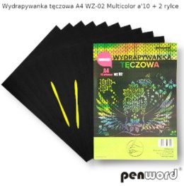 Wydrapywanka PENWORD hologramowa A4 WZ-02 multicolor 10ark. + 2 rylce