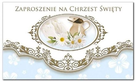 Zaproszenie składane Chrzest nr 44672 niebieskie a10