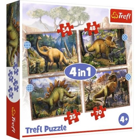 Puzzle "4w1" TREFL Ciekawe Dinozaury