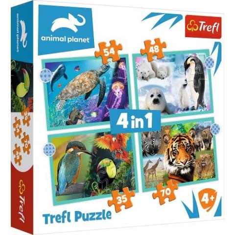 Puzzle "4w1" TREFL Tajemniczy świat zwierząt / Discovery Animal Planet
