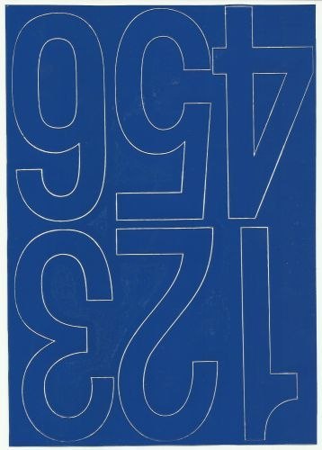 Cyfry samoprzylepne ART-DRUK 120mm niebieskie Helvetica 10 arkuszy