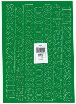 Cyfry samoprzylepne ART-DRUK 20mm zielone Helvetica 10 arkuszy