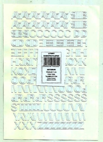 Litery samoprzylepne ART-DRUK 10mm białe Helvetica 10 arkuszy Litery samoprzylepne ART-DRUK 10mm białe Helvetica 10 arkuszy