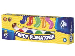 Farby plakatowe 12 kolorów ASTRA 20ml
