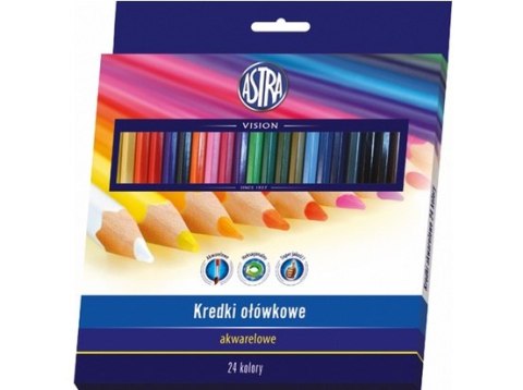 Kredki akwarelowe Astra Vision 24 kolory cienkie Kredki akwarelowe Astra Vision 24 kolory cienkie