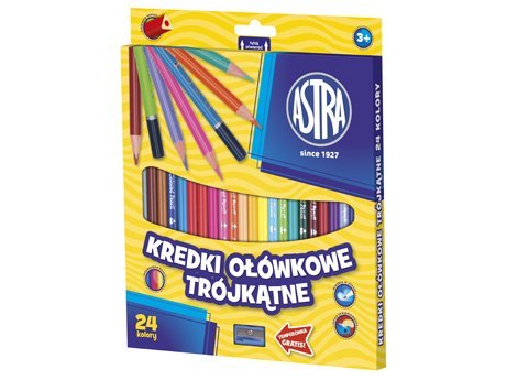Kredki ołówkowe ASTRA trójkątne 24 kolory Kredki ołówkowe ASTRA trójkątne 24 kolory