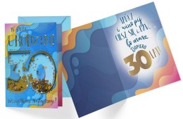 Karnet B6 konfetti KNF-035 Urodziny 30 męskie