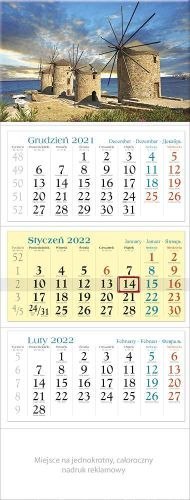 Kalendarz trójdzielny LUCRUM KT07 Wiatraki 2022