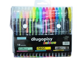 Długopisy żelowe SCHEMAT mix 18 kolorów