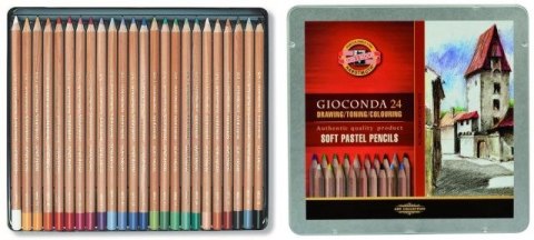 Pastele w drewnie KOH-I-NOOR Gioconda, kasetka metalowa 24 kolory Pastele w drewnie KOH-I-NOOR Gioconda, kasetka metalowa 24 kolory