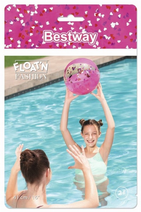 Piłka Plażowa Z Brokatem Rózowa 41cm Bestway 31050 Piłka Plażowa Z Brokatem Rózowa 41cm Bestway 31050