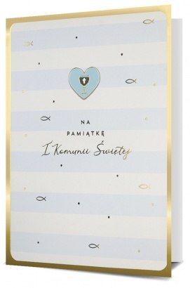 Kartki karnet GIFT LUX-3 Komunia +PRZYPINKA
