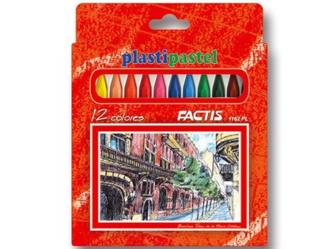 Kredki pastele plastikowe 12 kolorów FACTIS