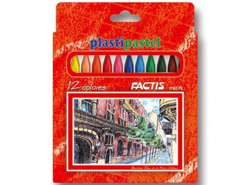 Kredki pastele plastikowe 12 kolorów FACTIS Kredki pastele plastikowe 12 kolorów FACTIS