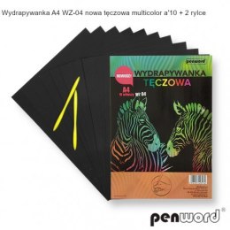 WYDRAPYWANKA A4 WZ-04 NOWA TĘCZOWA MULTICOLOR a10 + 2rylce