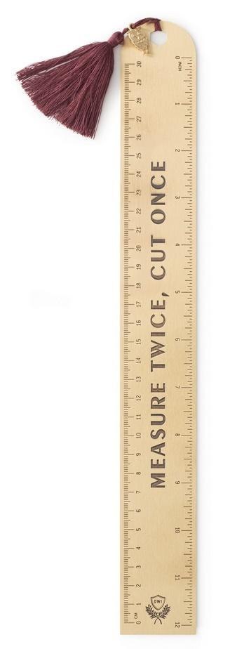 Linijka "Measure Twice Cut Once" 30cm miedziana